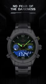 NAVIFORCE Silver & Green Men's Luxury Sports Watch - Image 4