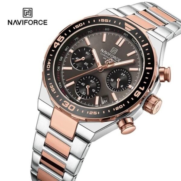 NAVIFORCE Men’s Rugged Silver Chronograph - Image 3