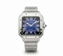 Cartier Santos – Classic Roman Dial Steel Watch