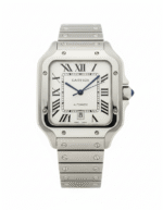 Cartier Santos – Classic Roman Dial Steel Watch