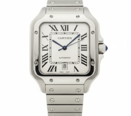 Cartier Santos – Classic Roman Dial Steel Watch