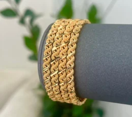 4 braided bangles, a gold alternative