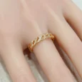 Zircon Ring, Gold Alternative, Twisted