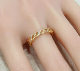 Zircon Ring, Gold Alternative, Twisted