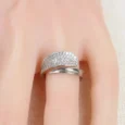 Silver Gold Alternative Ring with Zircon