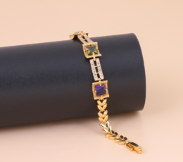 Gold alternative bracelet, royal colors