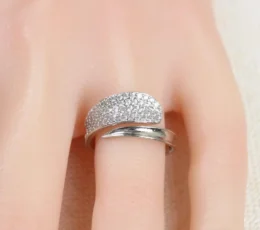 Silver Gold Alternative Ring with Zircon