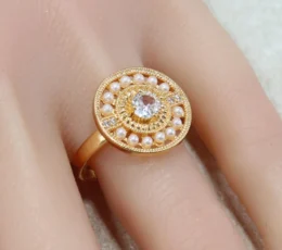 Zircon Pearl Ring