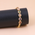 Gold-plated bracelet decorated with colorful stones