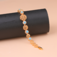 Gold Alternative Bracelet, Turquoise Charm