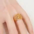 Metal ring plated with shiny gold alternative