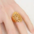 Gold Alternative Ring with Leaf Design