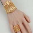 Wide gold bracelet