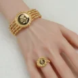 Gold Alternative Round Spike Set
