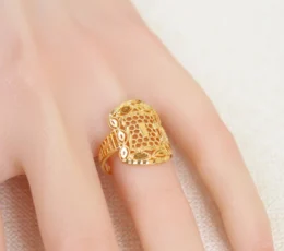 Gold Alternative Ring, Elegant Mesh