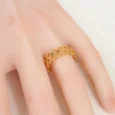  Gold Alternative Ring, Elegant Mesh