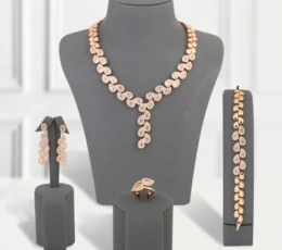 Gold Plated Diamond Leaf Alternative Set