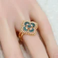 Green Marble Rose Ring