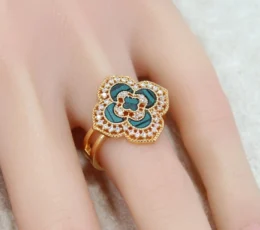 Green Marble Rose Ring