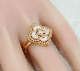 White Marble Rose Ring