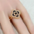 Black Marble Rose Ring