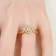  Diamond Halo Gold Alternative Ring