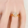 Sparkling Teardrop Gold Alternative Ring