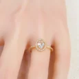 Gold Alternative Ring with Round Zircon Stone