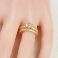  Twins Gold Alternative Zircon Ring