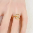 Gold Alternative Ring with Cross Studs