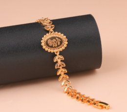 Floral glitter gold alternative bracelet