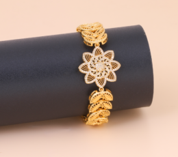 Lotus flower gold alternative bracelet