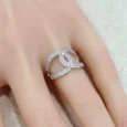Silver zircon ring with a universal design