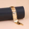 Gold alternative bracelet, wide gold coins