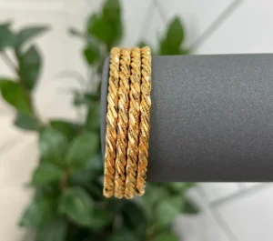 4 Twisted Wire Bangles