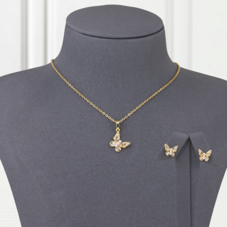 Butterfly Zircon Gold Alternative Set