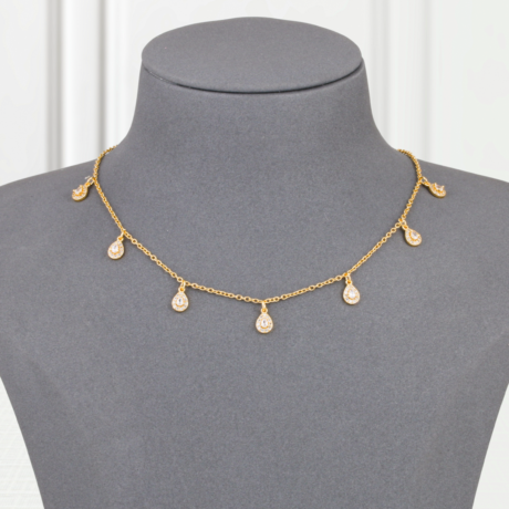 Choker Gold Alternative Crystal Teardrop