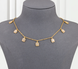 Choker Gold Alternative Square Diamond