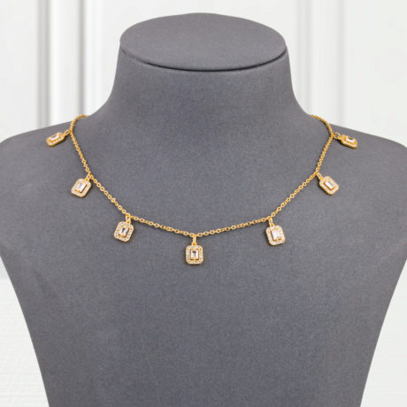 Choker Gold Alternative Square Diamond