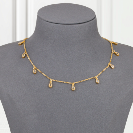 Choker Gold Alternative Teardrop Zircon