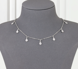 Choker Gold Alternative Teardrop Zircon Silver