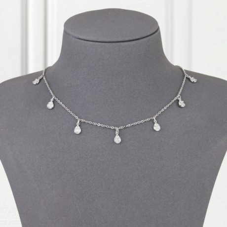 Choker Gold Alternative Teardrop Zircon Silver