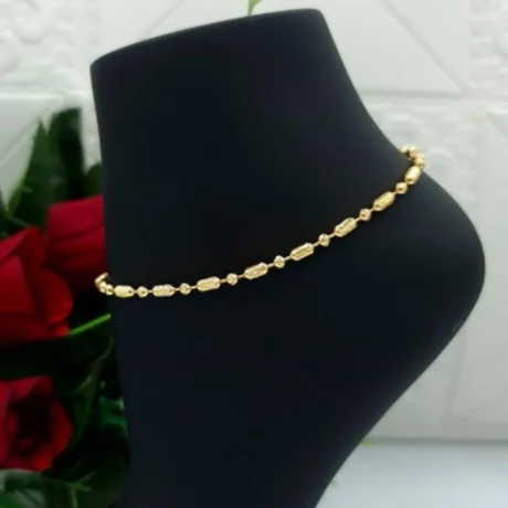 Classic Beaded Gold Alternative Anklet