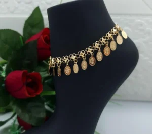 Gold Alternative Anklet With Oval Designs