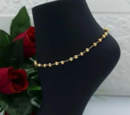 Gold Alternative Anklet With Soft Beads