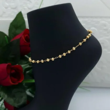 Gold Alternative Anklet With Soft Beads
