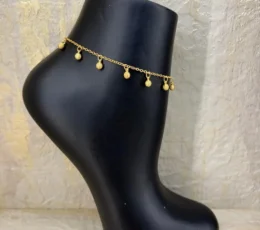 Gold Alternative Anklet with Elegant Balls