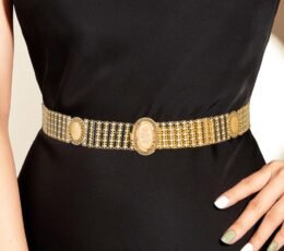 Gold Alternative Belt Jaber Oval Chair