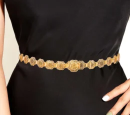 Gold Alternative Belt Tangled Rose