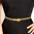 Gold Alternative Belt Two Smooth Lines